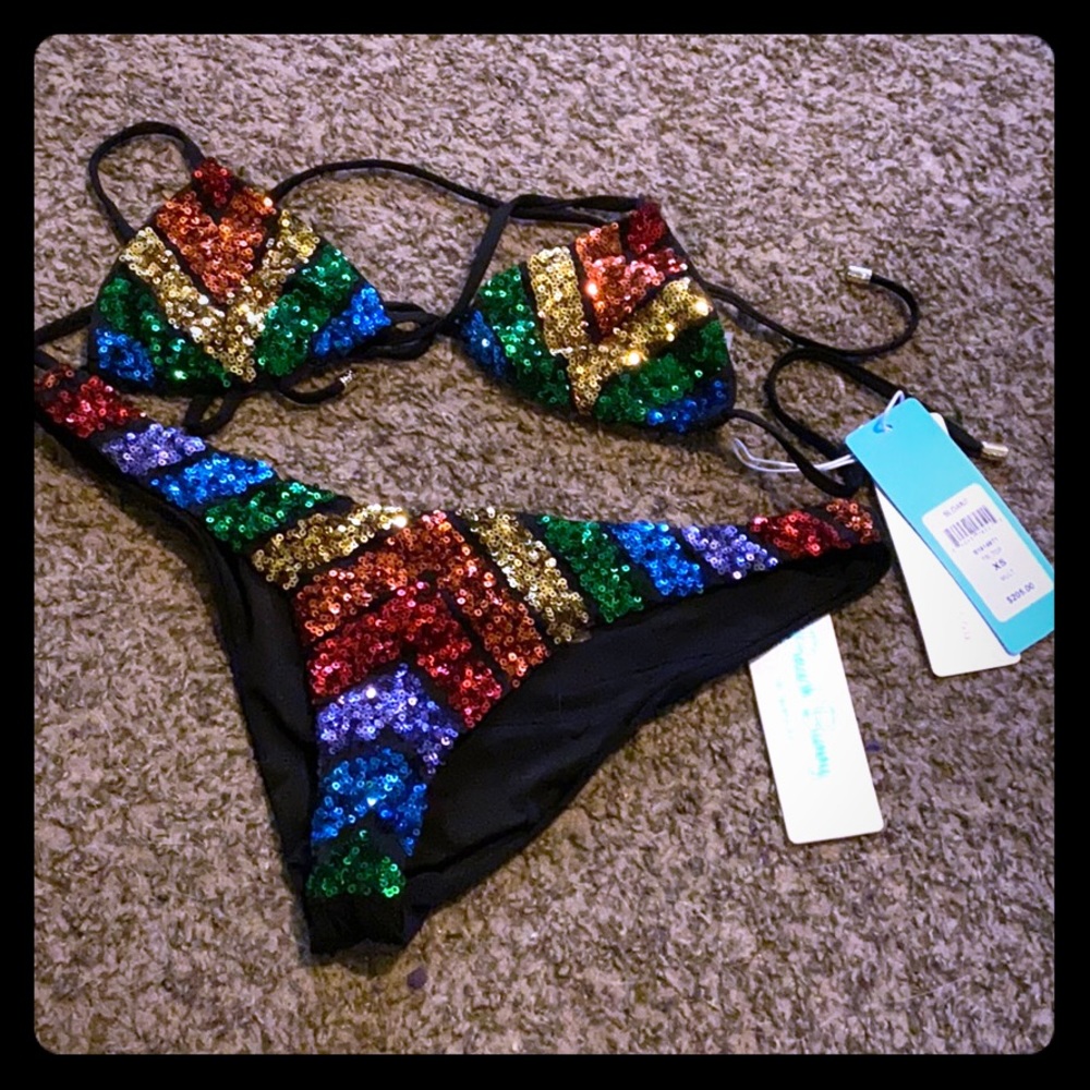 Beach Bunny Rainbow sequins